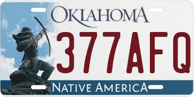 OK license plate 377AFQ