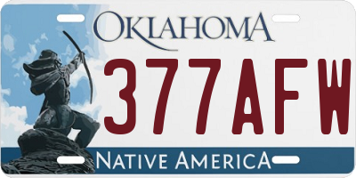 OK license plate 377AFW