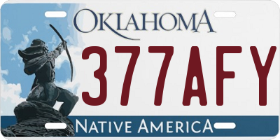 OK license plate 377AFY