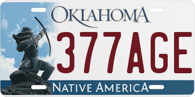 OK license plate 377AGE