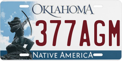 OK license plate 377AGM