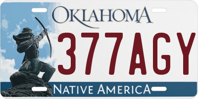 OK license plate 377AGY