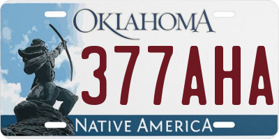 OK license plate 377AHA