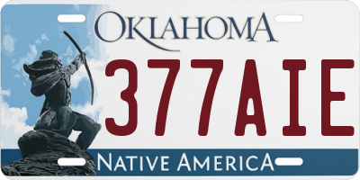 OK license plate 377AIE