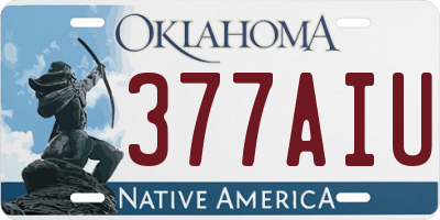 OK license plate 377AIU