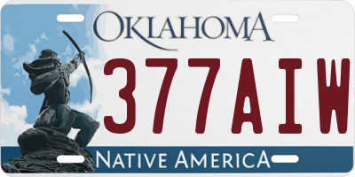 OK license plate 377AIW