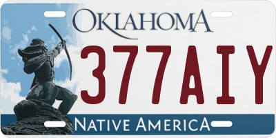 OK license plate 377AIY