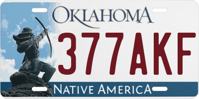 OK license plate 377AKF