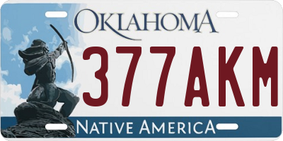 OK license plate 377AKM