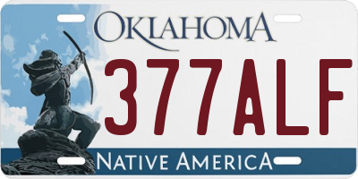 OK license plate 377ALF