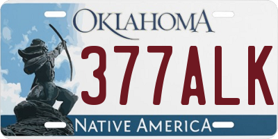 OK license plate 377ALK