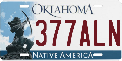 OK license plate 377ALN