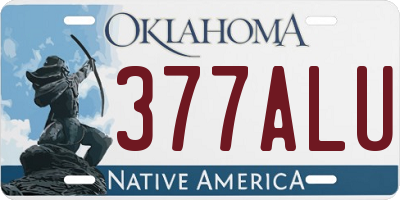 OK license plate 377ALU