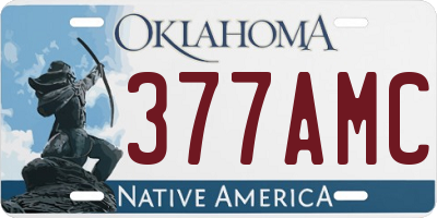 OK license plate 377AMC