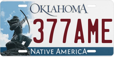 OK license plate 377AME