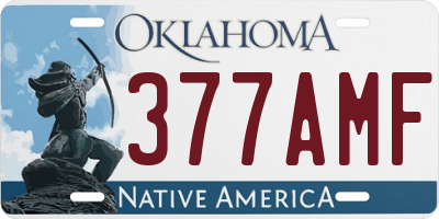 OK license plate 377AMF