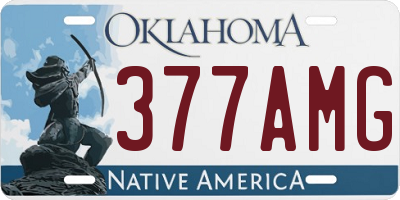 OK license plate 377AMG