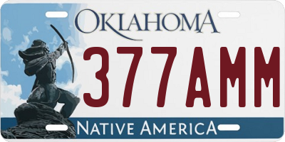 OK license plate 377AMM