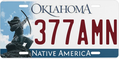 OK license plate 377AMN