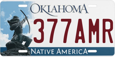 OK license plate 377AMR