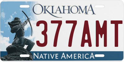 OK license plate 377AMT