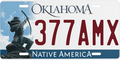 OK license plate 377AMX