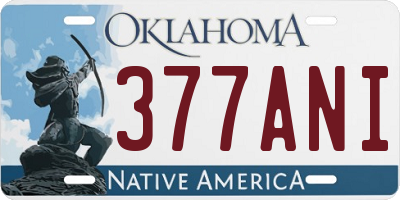 OK license plate 377ANI