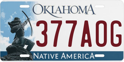 OK license plate 377AOG