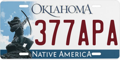 OK license plate 377APA