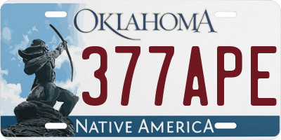 OK license plate 377APE