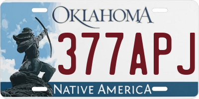 OK license plate 377APJ