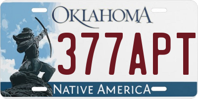 OK license plate 377APT