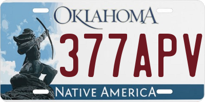 OK license plate 377APV