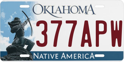 OK license plate 377APW
