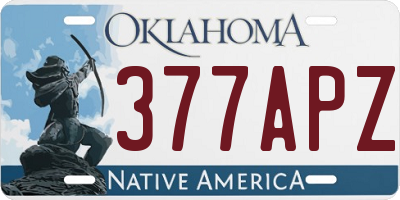 OK license plate 377APZ