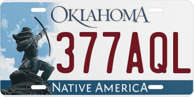 OK license plate 377AQL