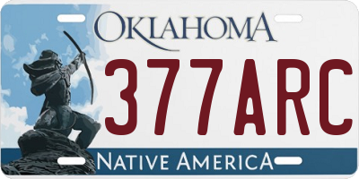 OK license plate 377ARC