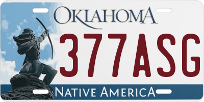 OK license plate 377ASG