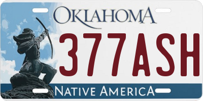 OK license plate 377ASH