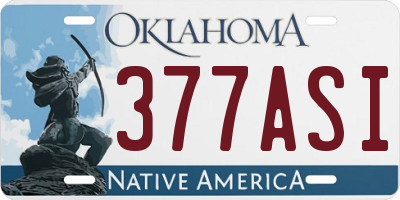 OK license plate 377ASI