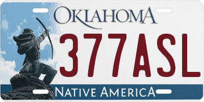 OK license plate 377ASL