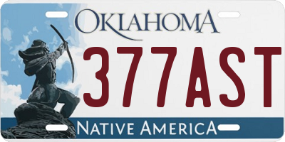OK license plate 377AST