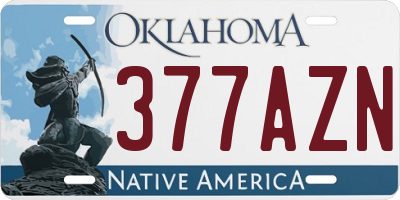 OK license plate 377AZN