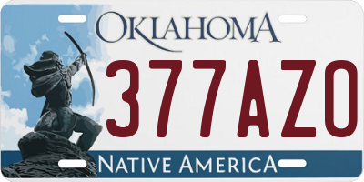OK license plate 377AZO