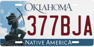 OK license plate 377BJA
