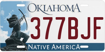 OK license plate 377BJF