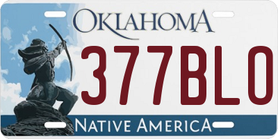 OK license plate 377BLO