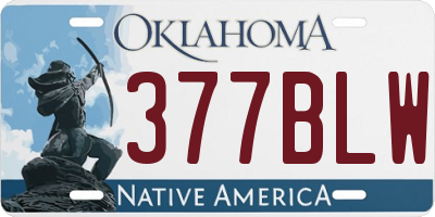 OK license plate 377BLW