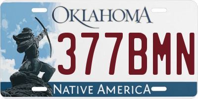OK license plate 377BMN