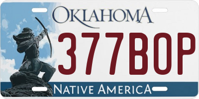 OK license plate 377BOP